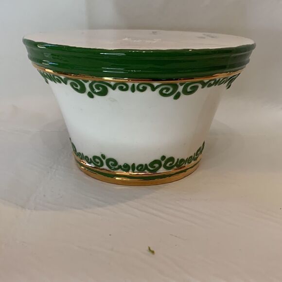 Christmas Holiday Tree In Handcrafted Marilyn 1983 Gold Vase 8 X 16 Inches Tall - Picture 7 of 12